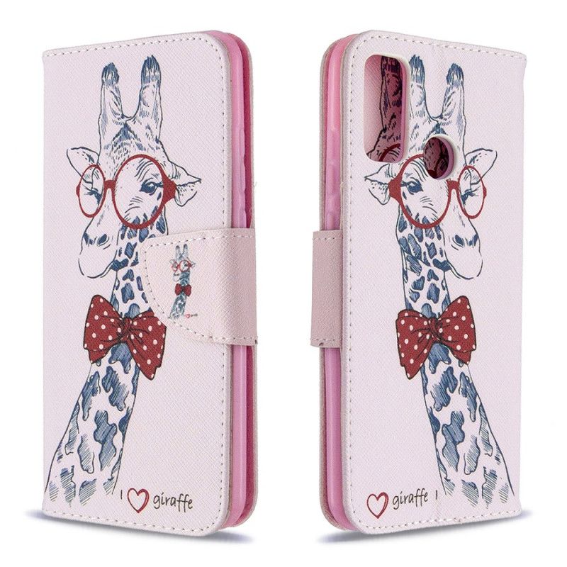 Etui Folio Huawei P Smart 2020 Nerd Żyrafa Etui Ochronne