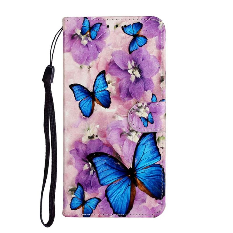 Etui Folio Huawei P Smart 2020 Niebieskie Motyle W Kwiatach Etui Ochronne