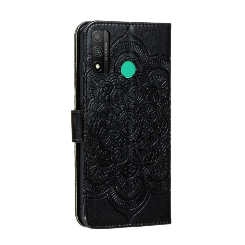 Etui Folio Huawei P Smart 2020 Szary Czarny Pełna Mandala Etui Ochronne