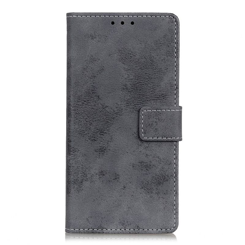 Etui Folio Huawei P Smart 2020 Szary Efekt Skóry W Stylu Vintage Etui Ochronne