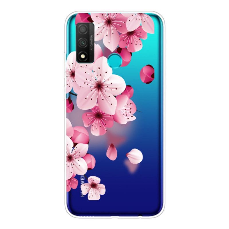 Etui Huawei P Smart 2020 Duże Różowe Kwiaty Etui Ochronne