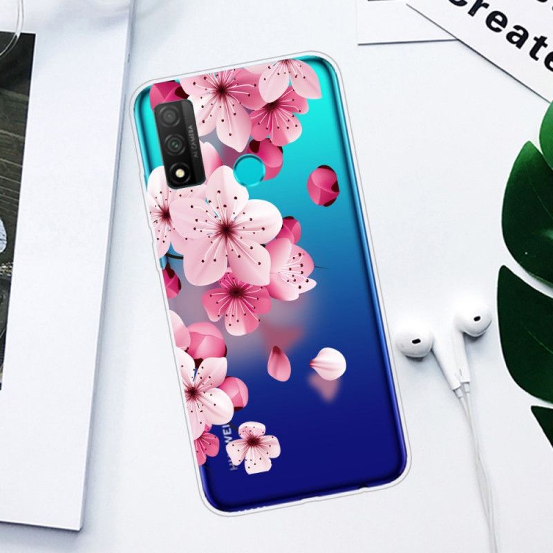 Etui Huawei P Smart 2020 Duże Różowe Kwiaty Etui Ochronne