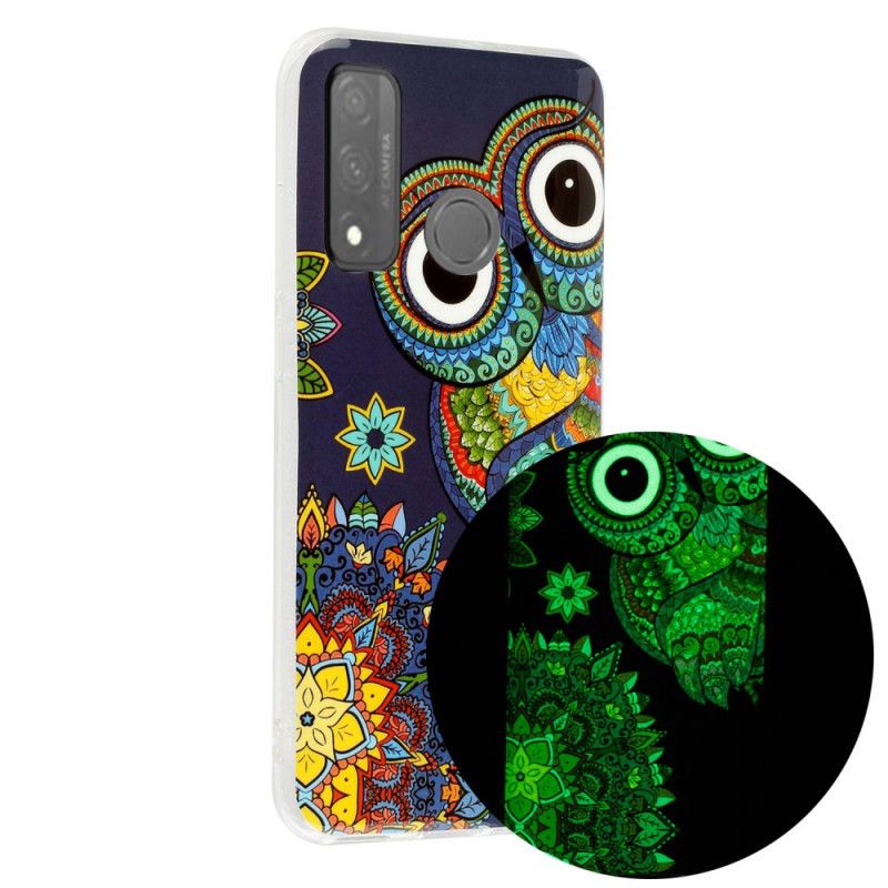 Etui Huawei P Smart 2020 Fluorescencyjna Sowa Mandala