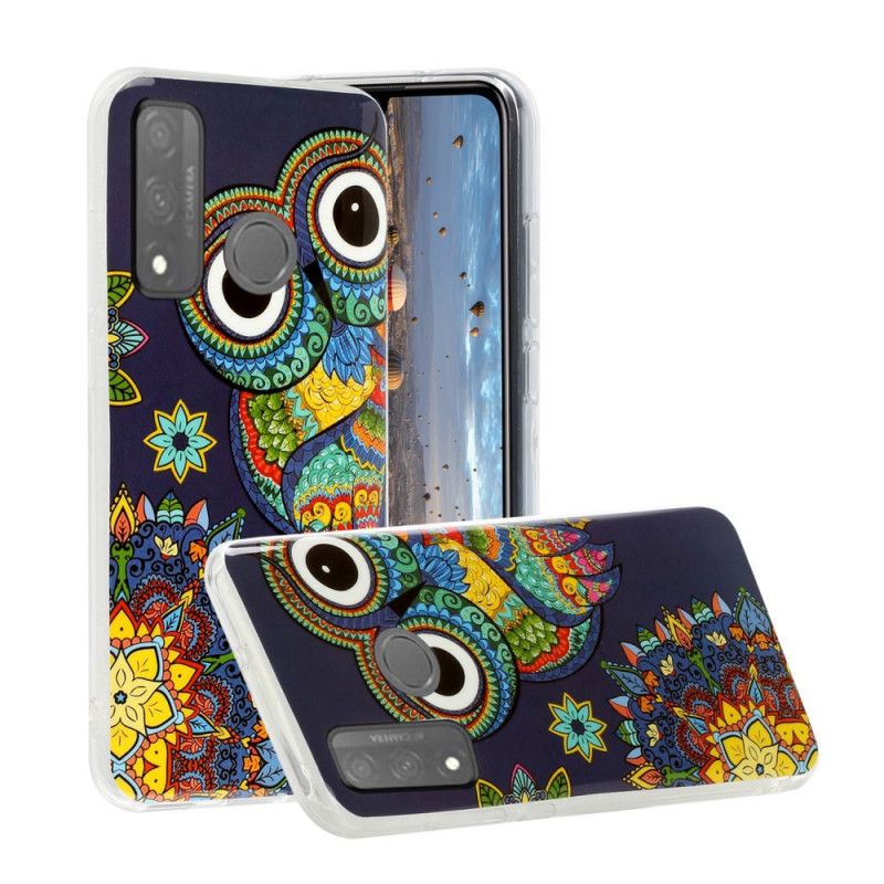 Etui Huawei P Smart 2020 Fluorescencyjna Sowa Mandala