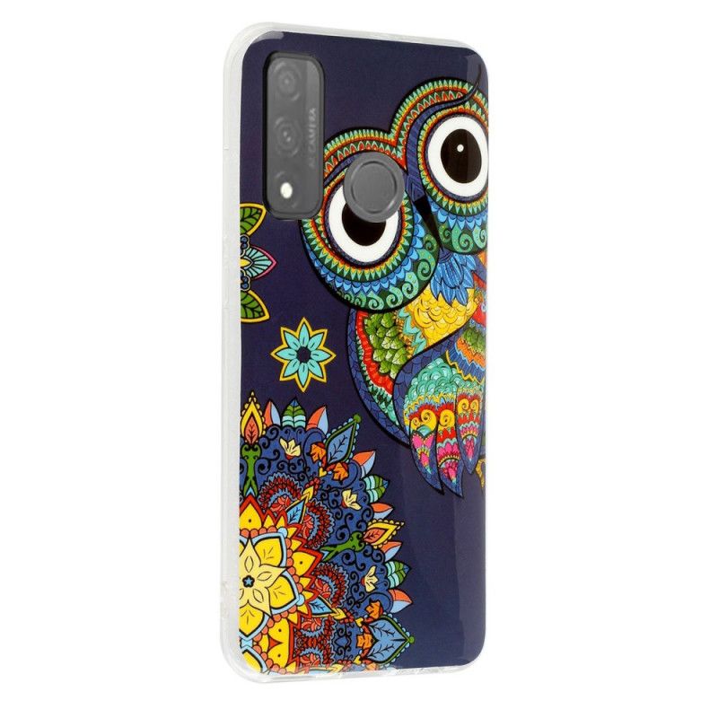 Etui Huawei P Smart 2020 Fluorescencyjna Sowa Mandala