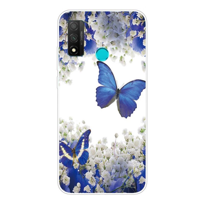 Etui Huawei P Smart 2020 Niebieskie Motyle