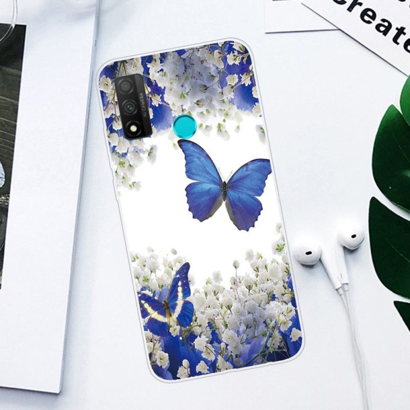 Etui Huawei P Smart 2020 Niebieskie Motyle