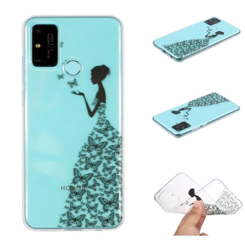 Etui Huawei P Smart 2020 Przezroczysta Sukienka W Motyle