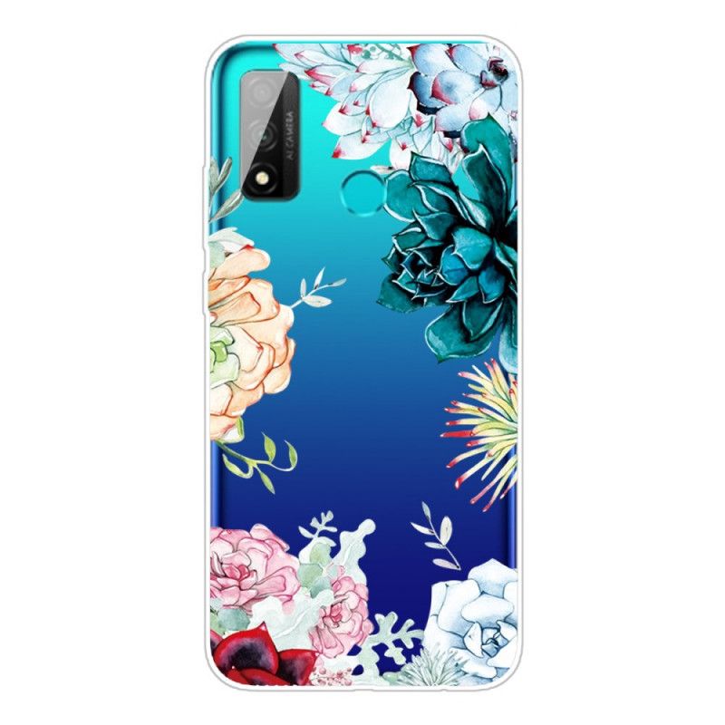 Etui Huawei P Smart 2020 Przezroczyste Kwiaty Akwarelowe Etui Ochronne