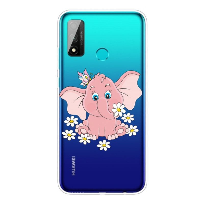 Etui Huawei P Smart 2020 Przezroczysty Różowy Słoń Etui Ochronne