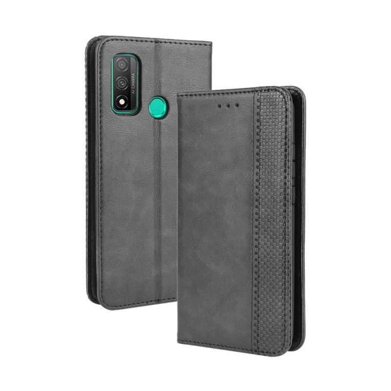 Flip Kotelot Huawei P Smart 2020 Czerwony Czarny Etui na Telefon Stylizowany Efekt Skóry W Stylu Vintage