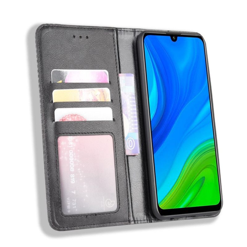 Flip Kotelot Huawei P Smart 2020 Czerwony Czarny Etui na Telefon Stylizowany Efekt Skóry W Stylu Vintage