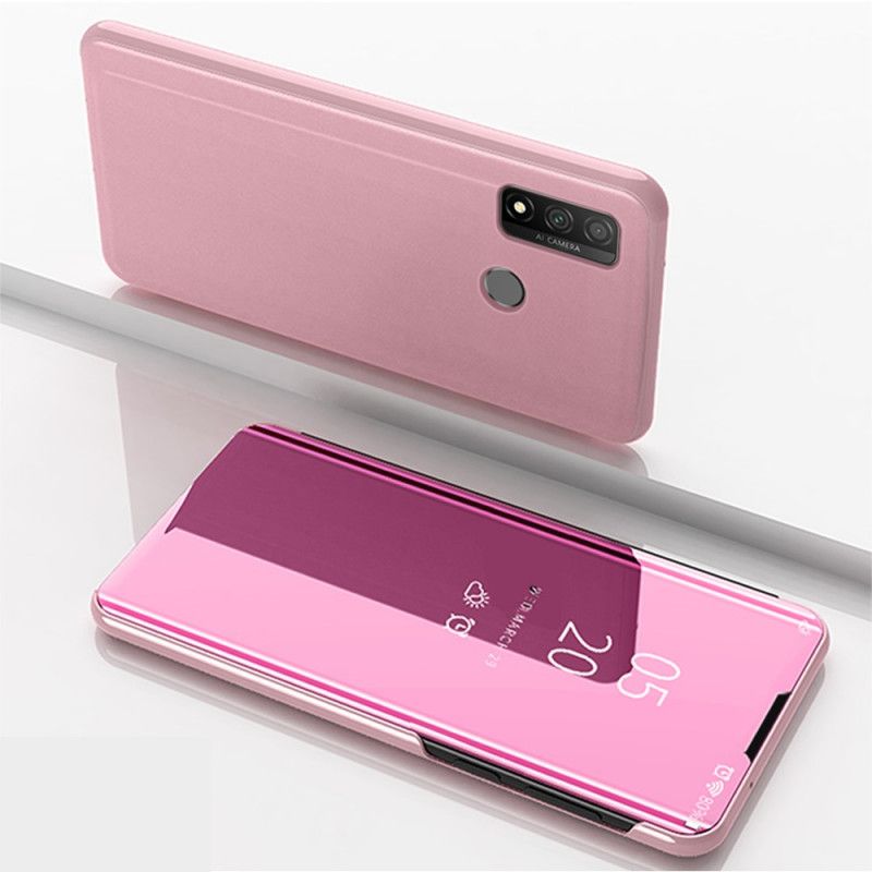 Flip Kotelot Huawei P Smart 2020 Magenta Czarny Lustro Etui Ochronne