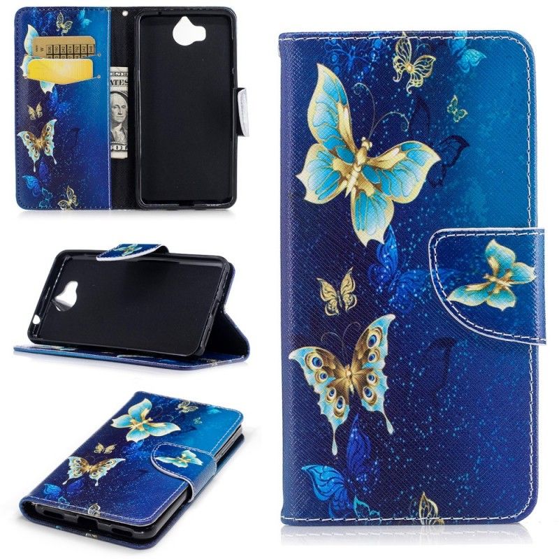 Etui Folio Huawei Y6 2017 Motyle W Nocy Etui Ochronne