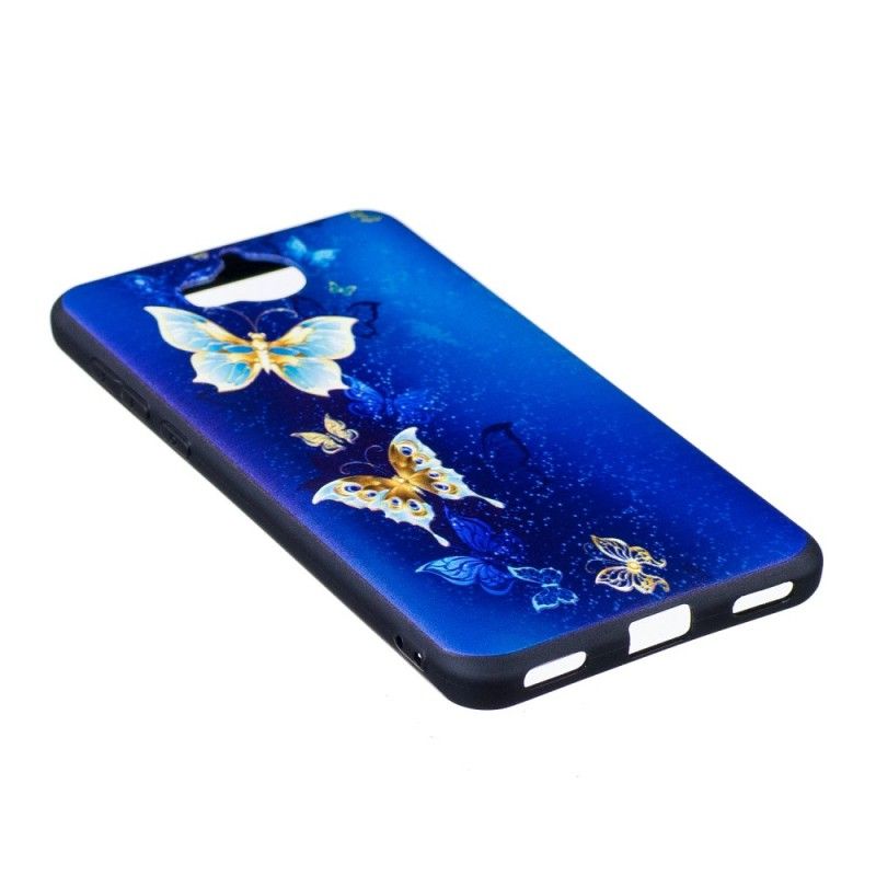 Etui Huawei Y6 2017 Tłoczone Motyle W Nocy Etui Ochronne