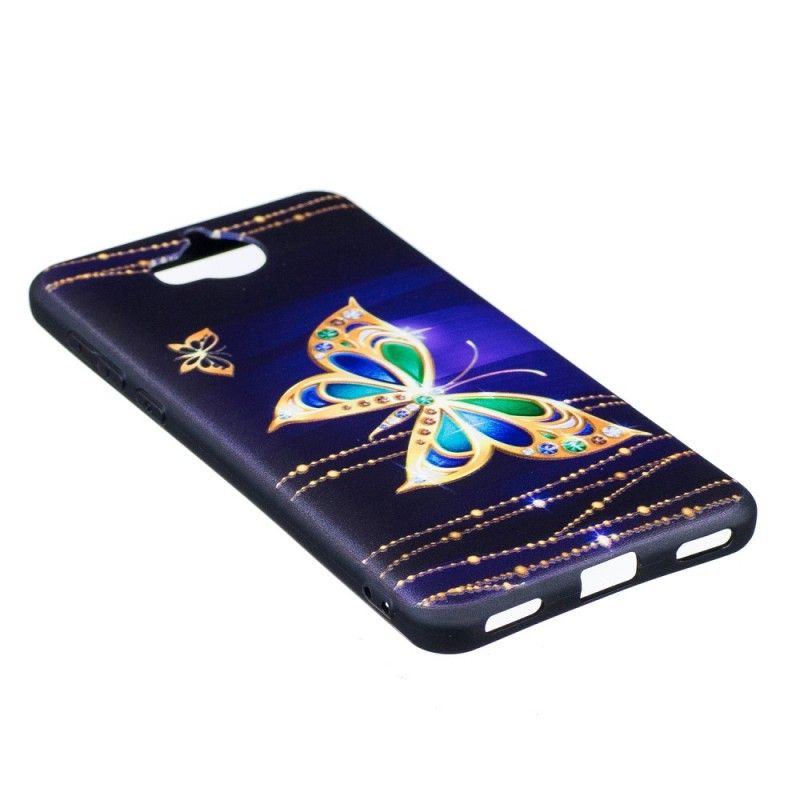 Etui Huawei Y6 2017 Tłoczony Magiczny Motyl Etui Ochronne