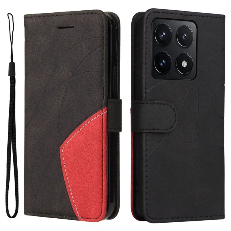 Etui Folio Do Xiaomi 14t Dwukolorowa Falista Linia