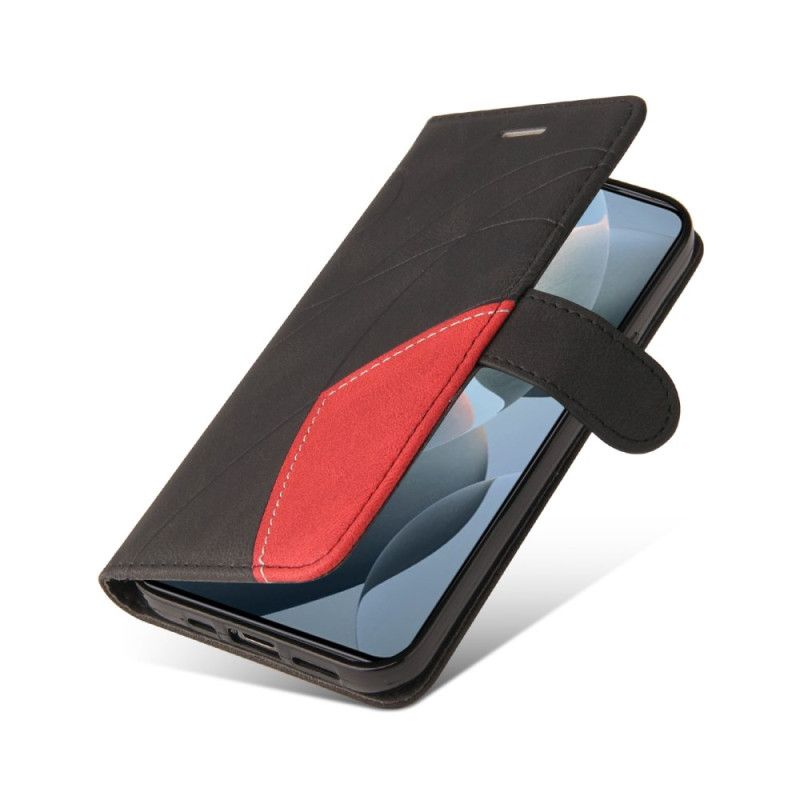 Etui Folio Do Xiaomi 14t Dwukolorowa Falista Linia