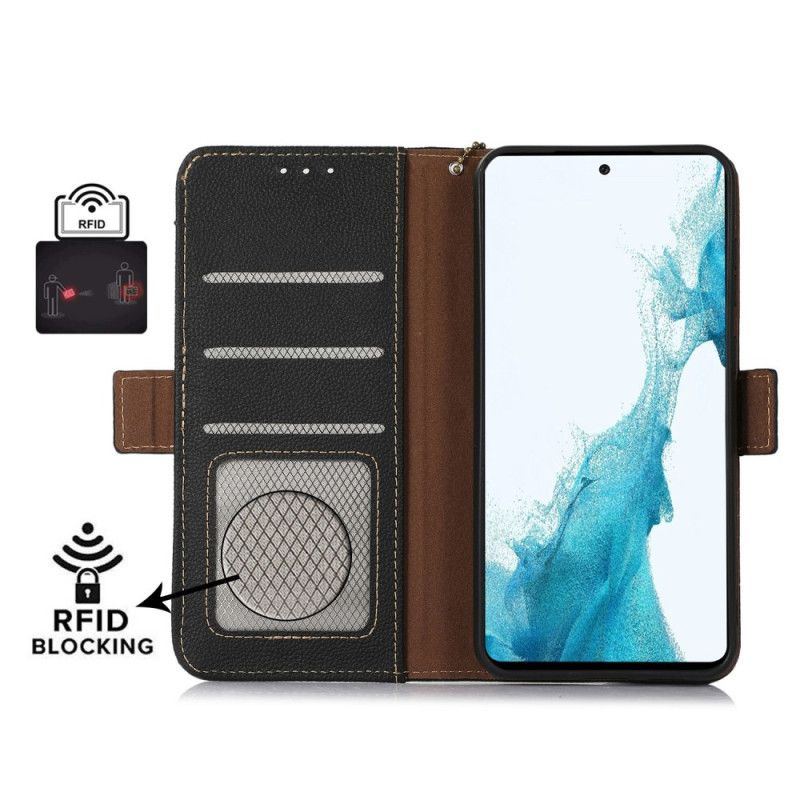 Etui Folio Do Xiaomi 14t Prawdziwa Skóra Blokująca Rfid