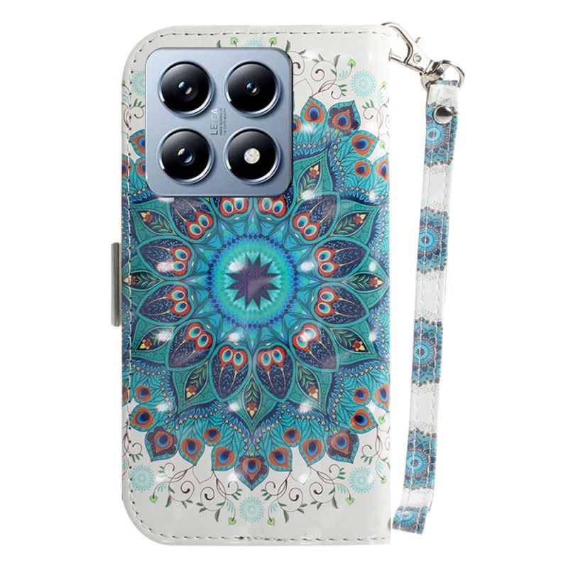 Etui Folio Do Xiaomi 14t Zielona Mandala Z Paskiem