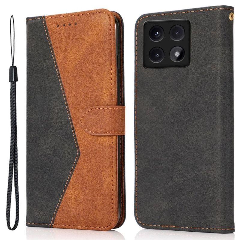 Etui Folio Xiaomi 14t Dwukolorowy Pasek Etui Ochronne