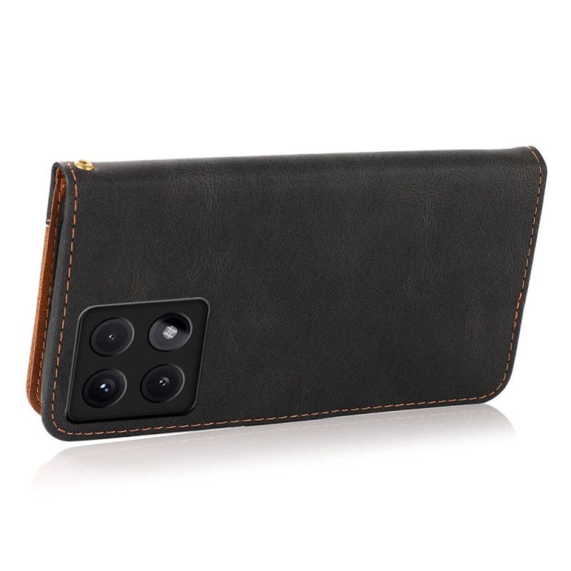 Etui Folio Xiaomi 14t Dwukolorowy Pasek Etui Ochronne