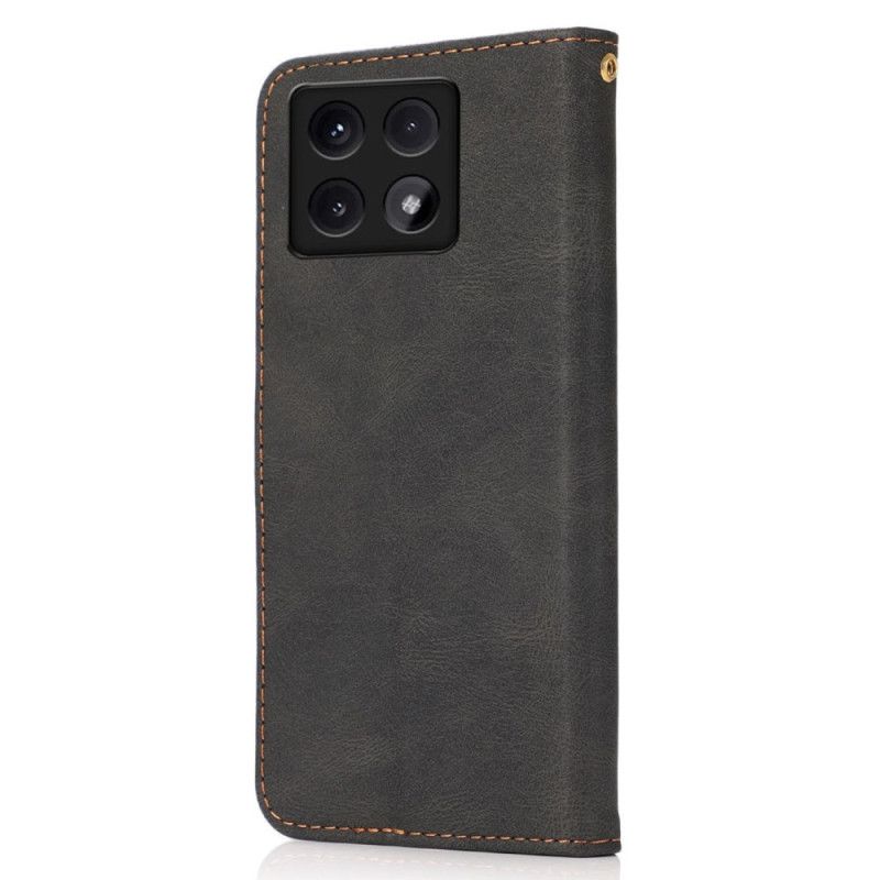 Etui Folio Xiaomi 14t Dwukolorowy Pasek Etui Ochronne