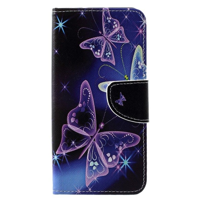 Etui Folio Huawei P30 Pro Jasnoniebieski Motyle I Kwiaty Etui Ochronne