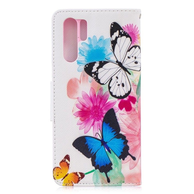 Etui Folio Huawei P30 Pro Malowane Motyle I Kwiaty Etui Ochronne