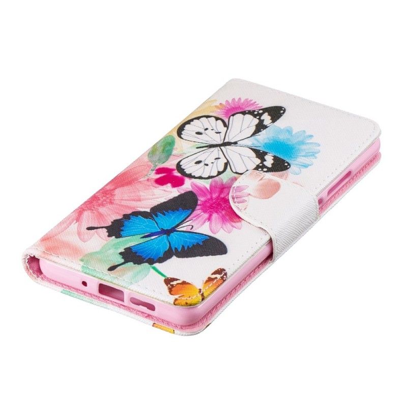 Etui Folio Huawei P30 Pro Malowane Motyle I Kwiaty Etui Ochronne