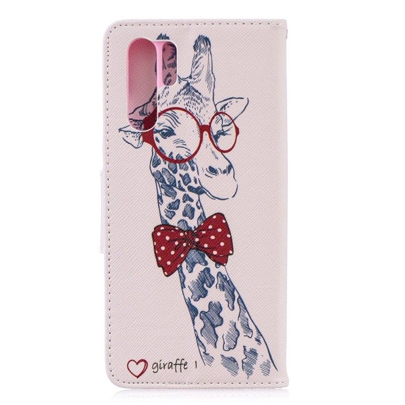 Etui Folio Huawei P30 Pro Nerd Żyrafa Etui Ochronne