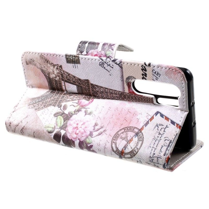 Etui Folio Huawei P30 Pro Wieża Eiffla W Stylu Retro Etui Ochronne