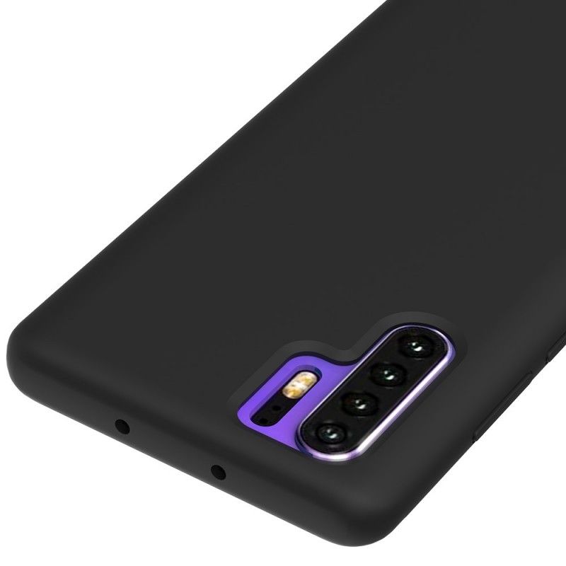 Etui Huawei P30 Pro Biały Czarny Płyn Silikonowy