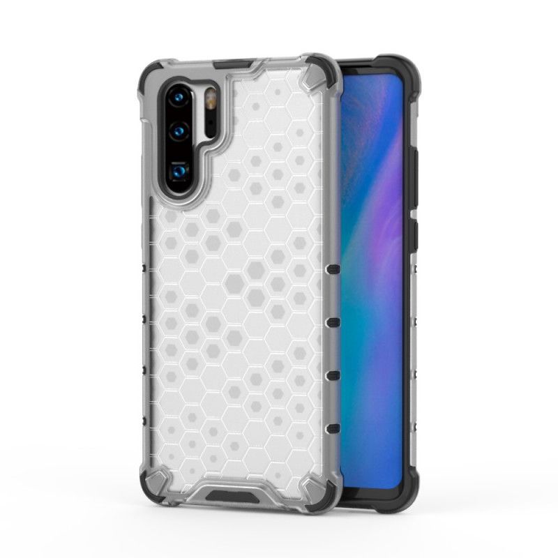 Etui Huawei P30 Pro Biały Czarny Styl Plastra Miodu Etui Ochronne