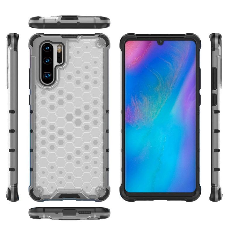 Etui Huawei P30 Pro Biały Czarny Styl Plastra Miodu Etui Ochronne