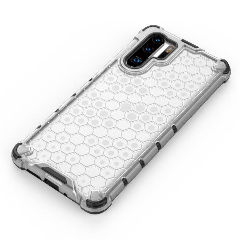 Etui Huawei P30 Pro Biały Czarny Styl Plastra Miodu Etui Ochronne