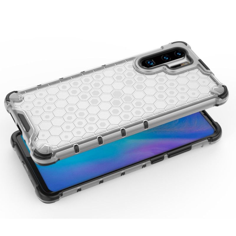 Etui Huawei P30 Pro Biały Czarny Styl Plastra Miodu Etui Ochronne