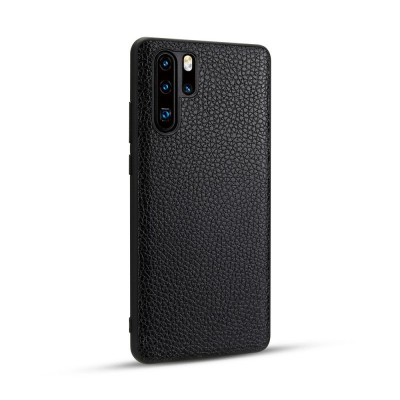 Etui Huawei P30 Pro Ciemnoniebieski Prawdziwa Skóra Liczi