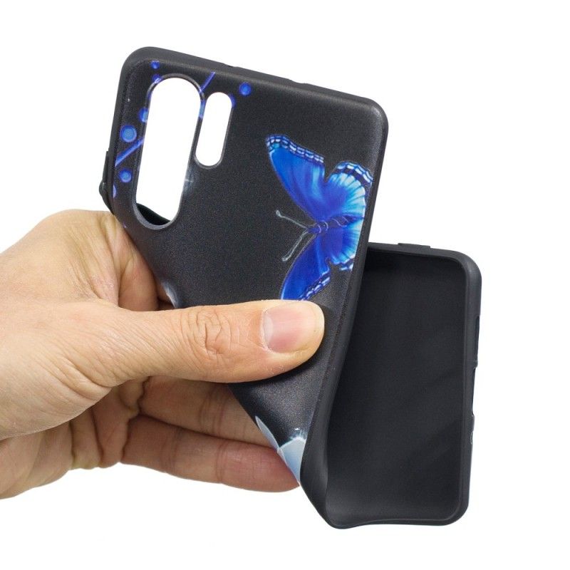 Etui Huawei P30 Pro Motyle I Niebieskie Kwiaty