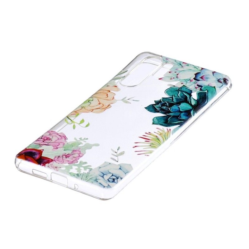 Etui Huawei P30 Pro Przezroczyste Kwiaty Akwarelowe Etui Ochronne