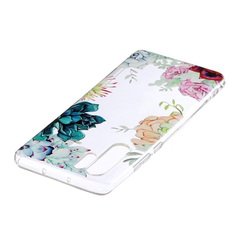 Etui Huawei P30 Pro Przezroczyste Kwiaty Akwarelowe Etui Ochronne