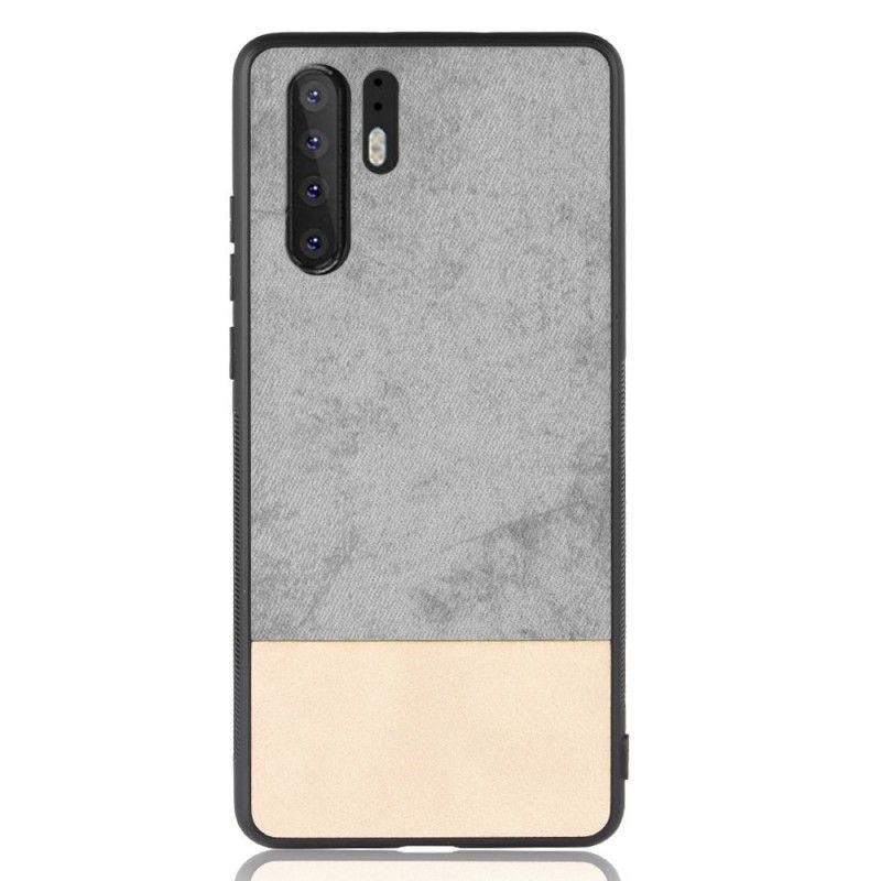 Etui Huawei P30 Pro Szary Czarny Dwukolorowa Imitacja Skóry Etui Ochronne