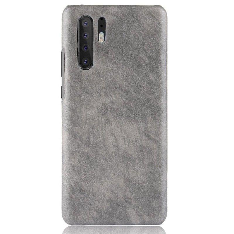 Etui Huawei P30 Pro Szary Czarny Performance Imitacja Skóry Liczi