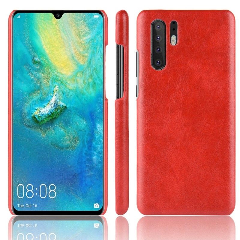 Etui Huawei P30 Pro Szary Czarny Performance Imitacja Skóry Liczi