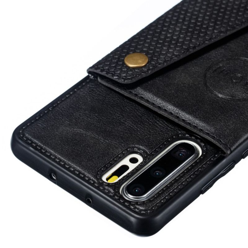 Etui Huawei P30 Pro Szary Czarny Portfel Zatrzaskowy Etui Ochronne