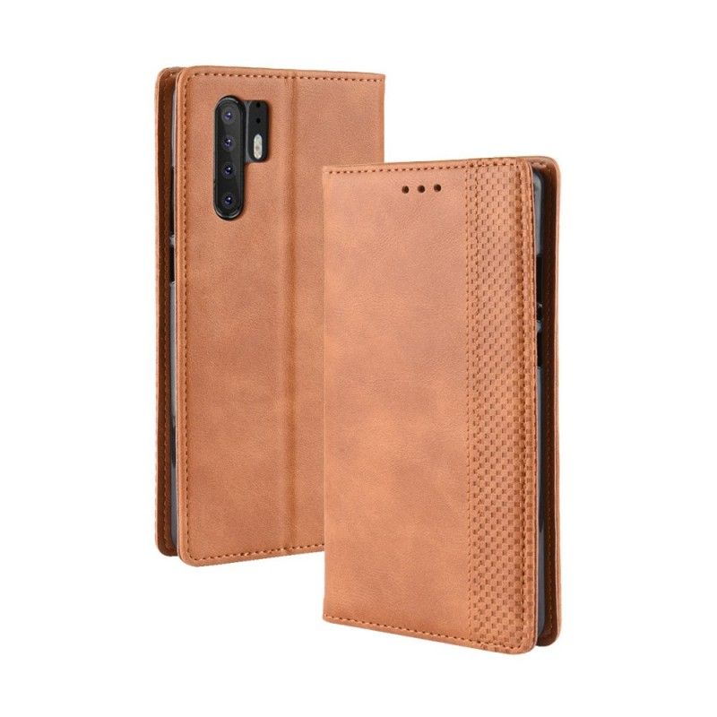 Flip Kotelot Huawei P30 Pro Czerwony Czarny Stylizowany Efekt Skóry W Stylu Vintage Etui Ochronne