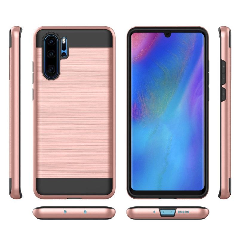 Futerały Huawei P30 Pro Biały Czarny Etui na Telefon Szczotkowana