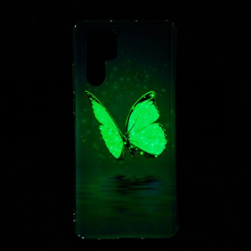 Futerały Huawei P30 Pro Etui na Telefon Fluorescencyjny Niebieski Motyl