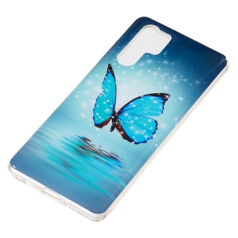 Futerały Huawei P30 Pro Etui na Telefon Fluorescencyjny Niebieski Motyl