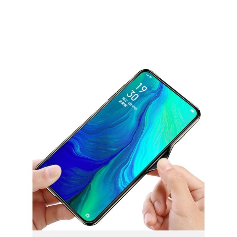 Etui Oppo Reno Biały Czarny Galwanizowana Hybryda